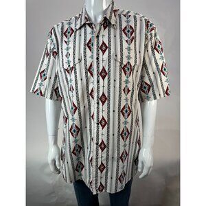 Panhandle Slim Mens Aztec Print Short Sleeve Shirt XL Cotton